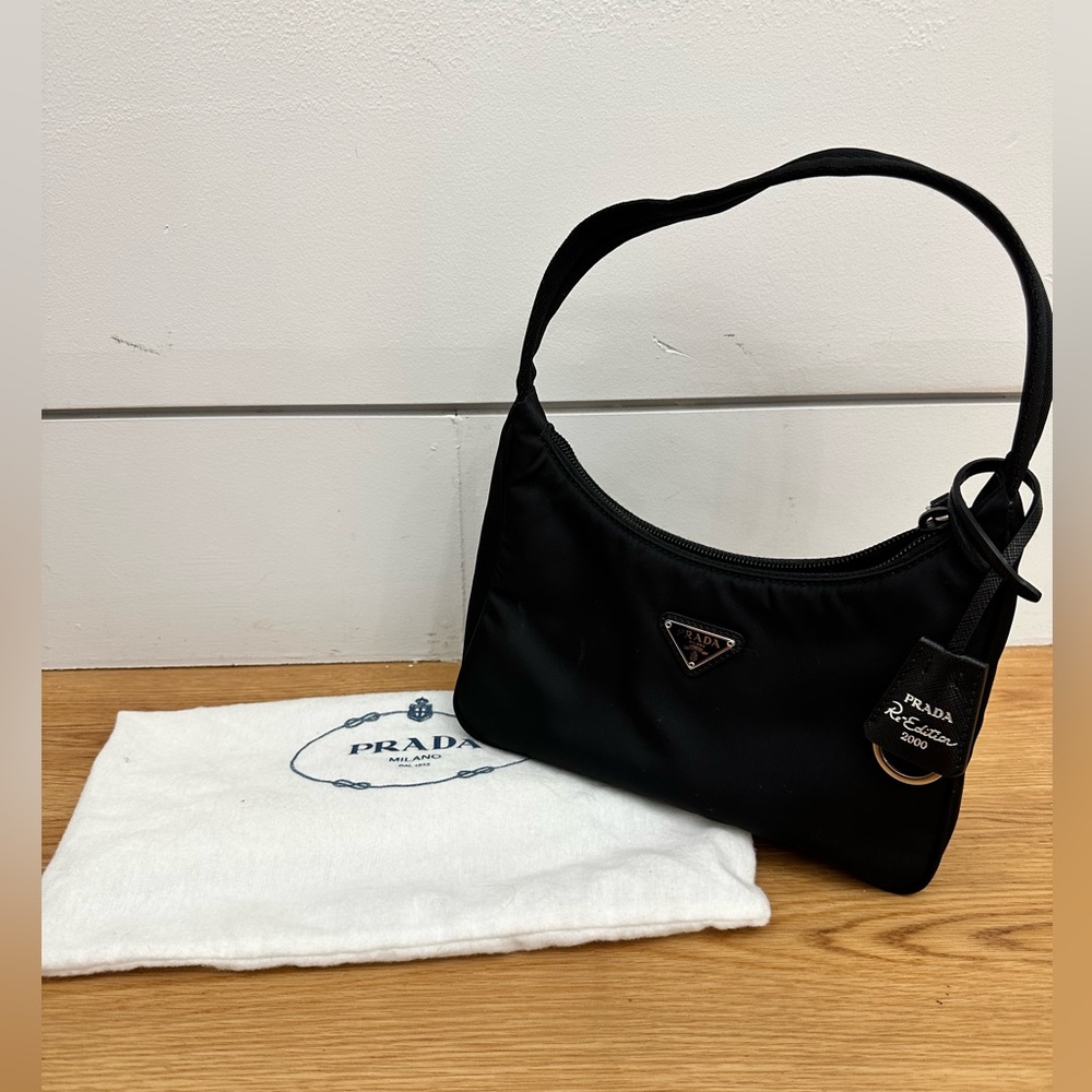 Black Prada re-edition nylon shoulder bag